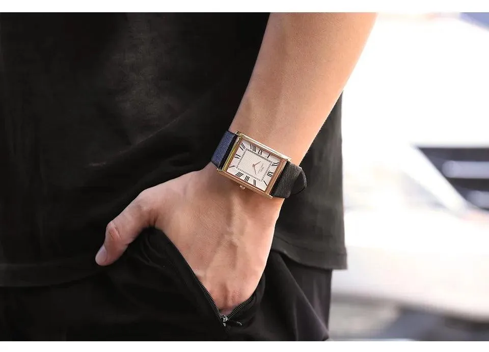 IBSO Ultra-Thin Rectangle Dial Men's Quartz Luxury Watches