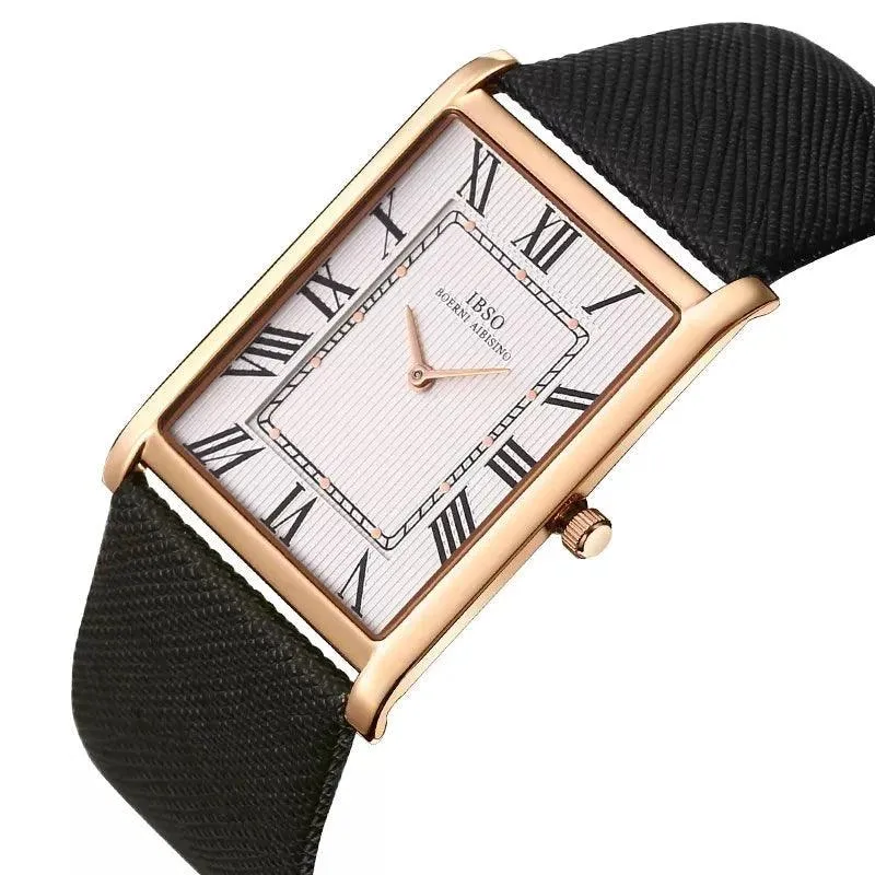 IBSO Ultra-Thin Rectangle Dial Men's Quartz Luxury Watches