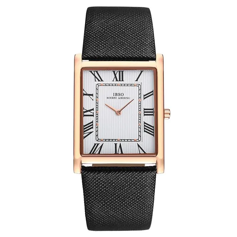 IBSO Ultra-Thin Rectangle Dial Men's Quartz Luxury Watches