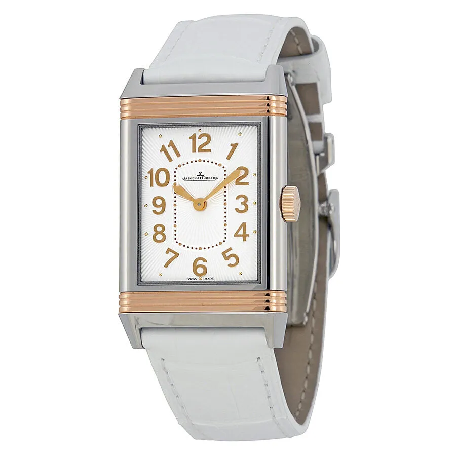 Jaeger LeCoultre Grande Reverso Lady Ultra Thin Silver Dial White Leather Watch Q3204420