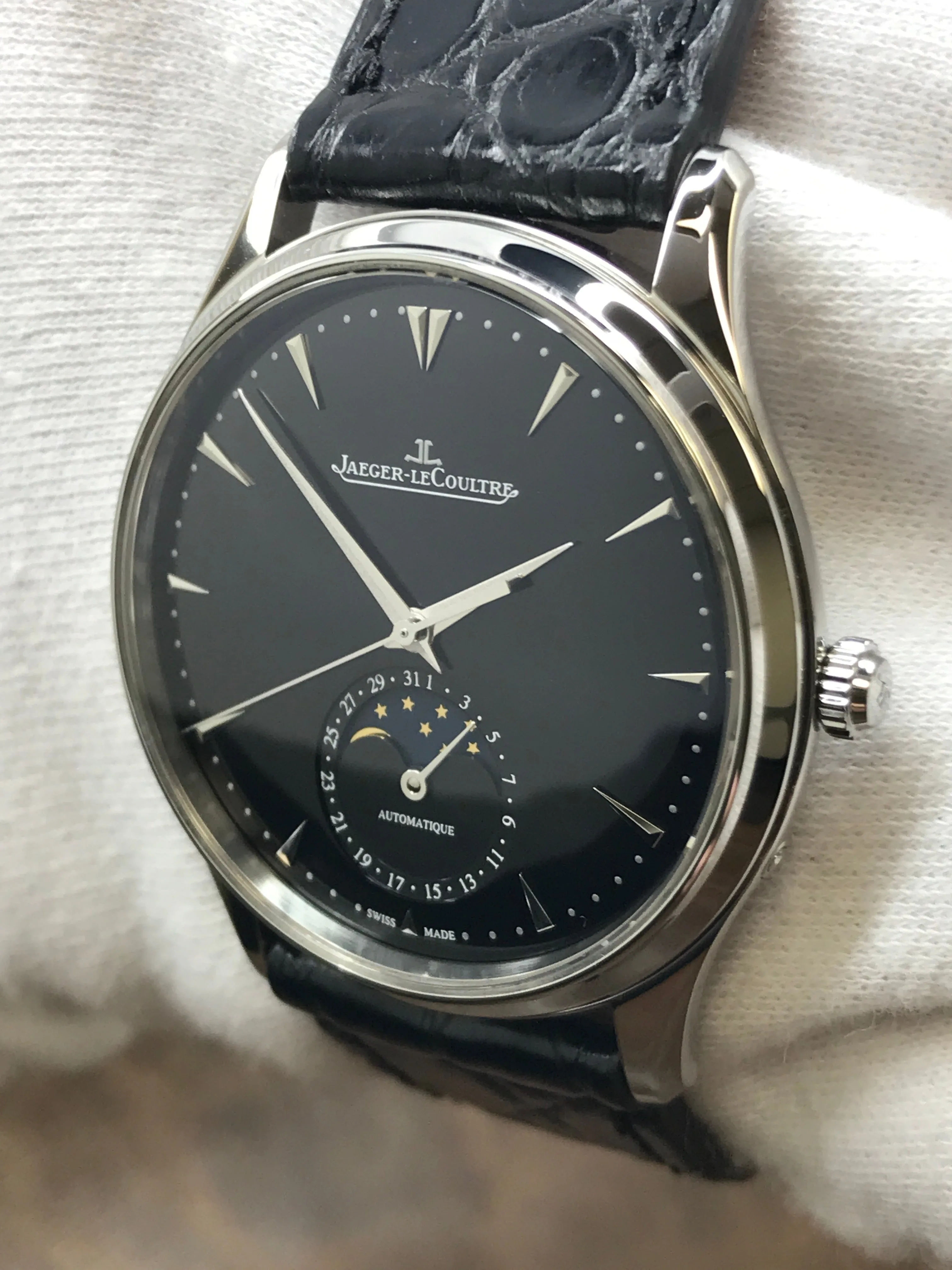 Jaeger-Lecoultre Master Ultra Thin Moon  176.8.64.S Q1368470 Black Dial Automatic Men's Watch