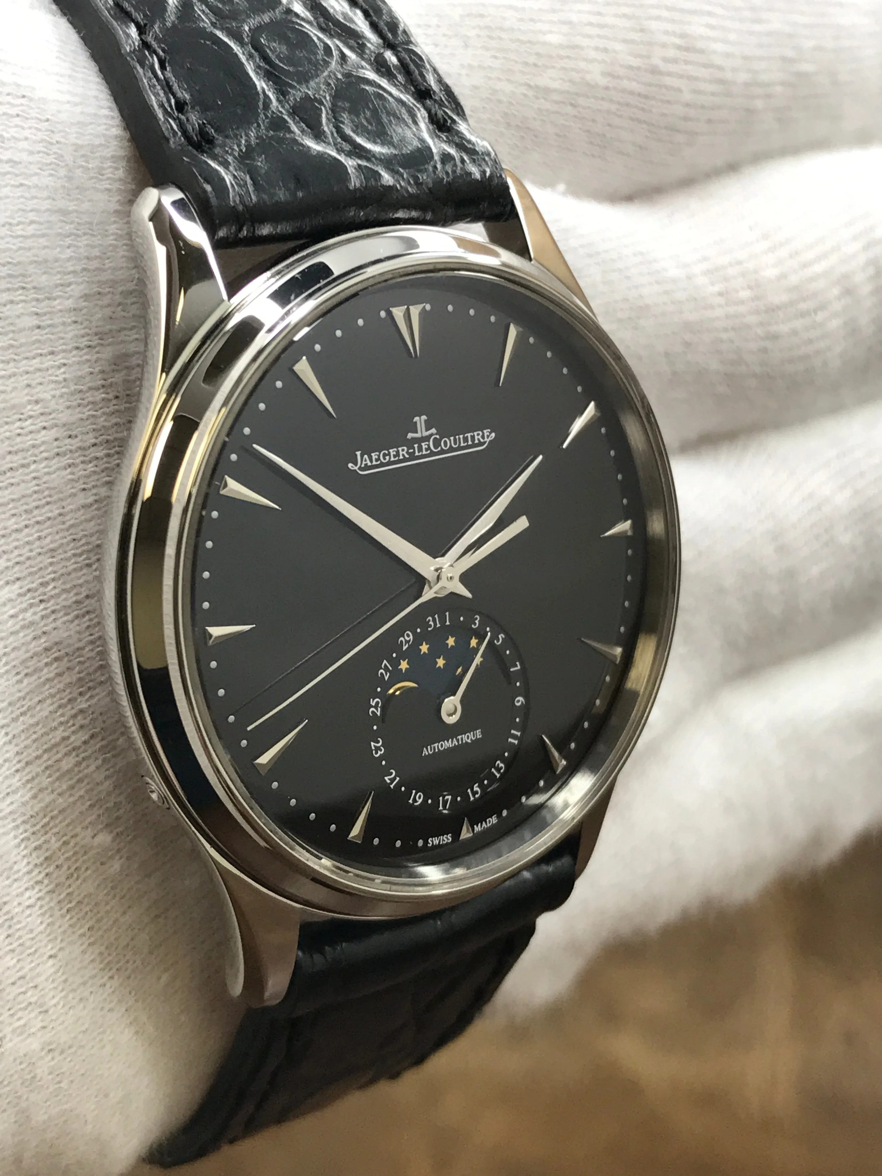 Jaeger-Lecoultre Master Ultra Thin Moon  176.8.64.S Q1368470 Black Dial Automatic Men's Watch