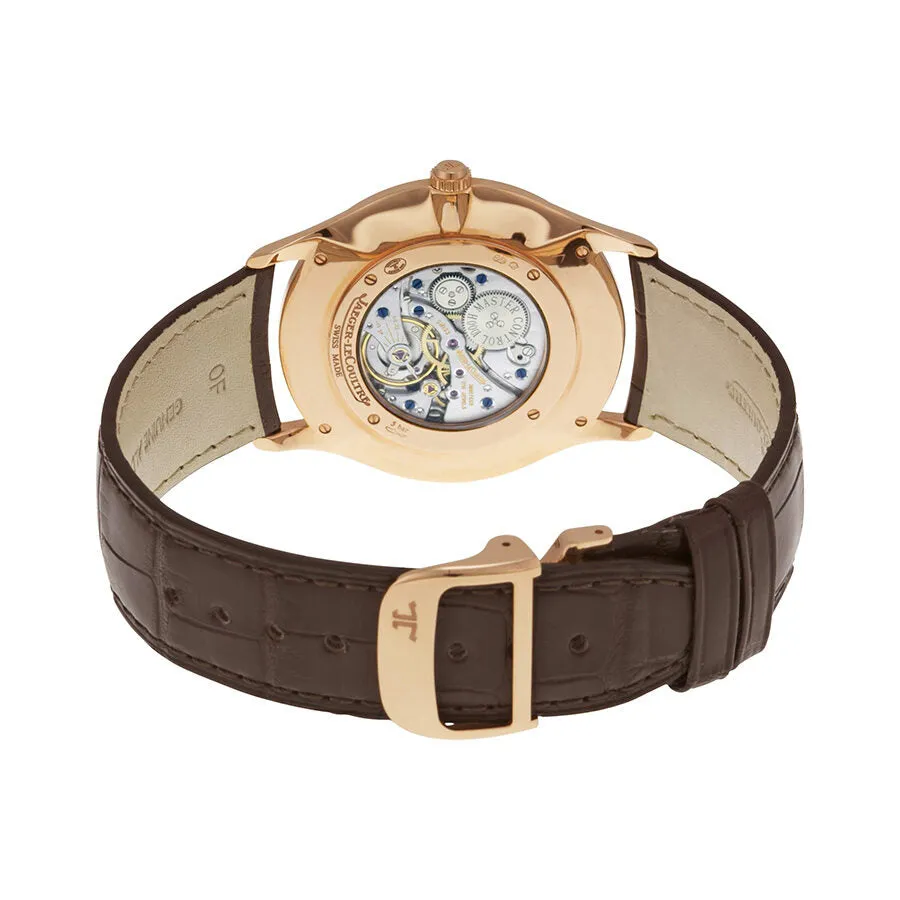 Jaeger LeCoultre Master Ultra Thin Off White Dial 18kt Rose Gold Brown Leather Men's Watch Q1342420