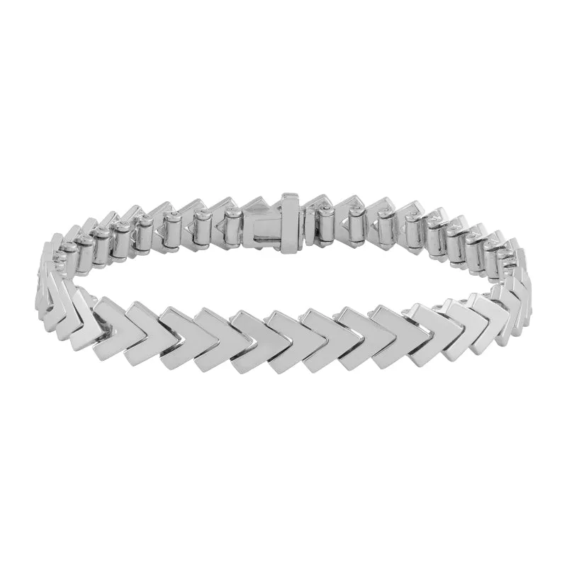 Kaspar & Esh 14k White Gold Chevron Bracelet