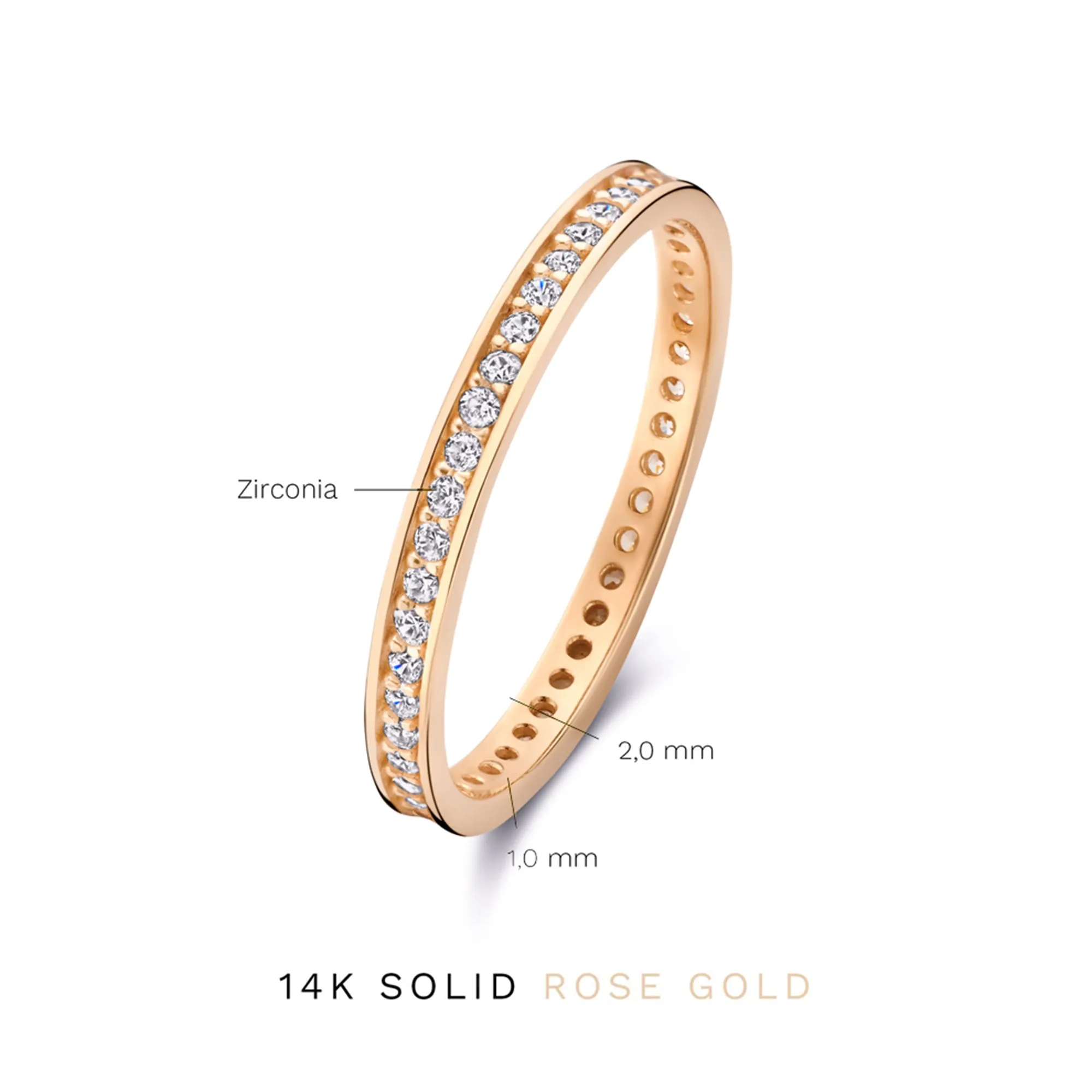 La Concorde Merle 14 karat rose gold ring with zirconia