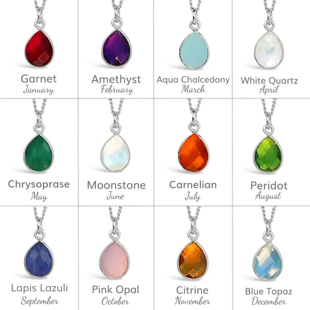 Lapis Lazuli Charm Necklace Silver September Birthstone