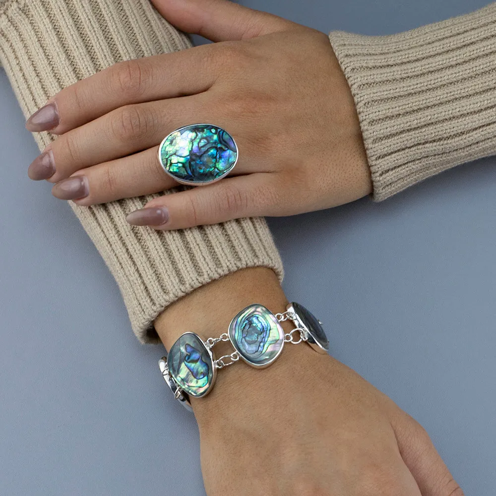 Large Oval Abalone Ring