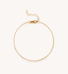 Lottie Thin Box Chain Anklet