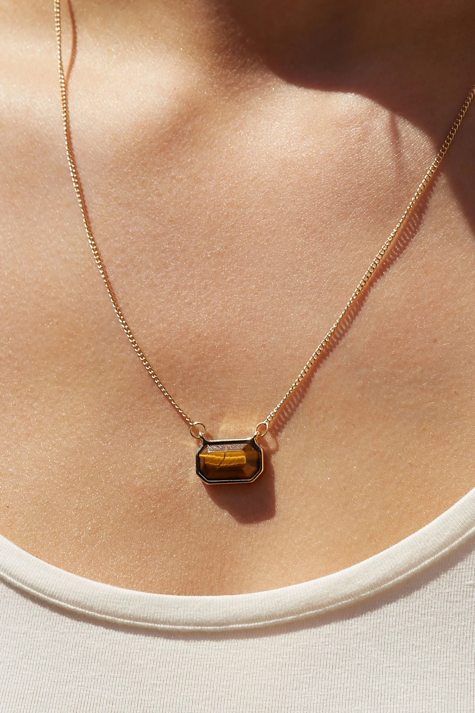 Louche Bisbee Tiger Eye Gemstone Necklace