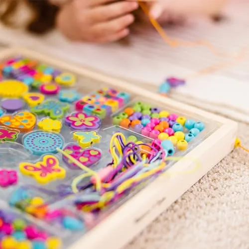 Melissa & Doug Created by Me! Bead Bouquet Deluxe Wooden Bead Set With 220  Beads for Jewelry-Making, for 4  years