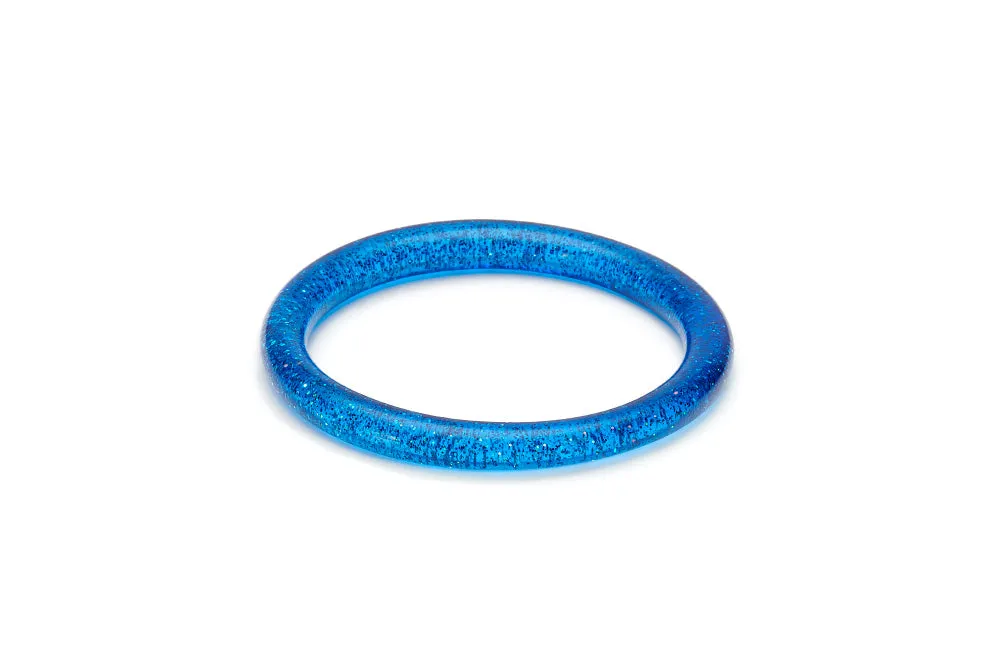 Narrow Blue Glitter Bangle