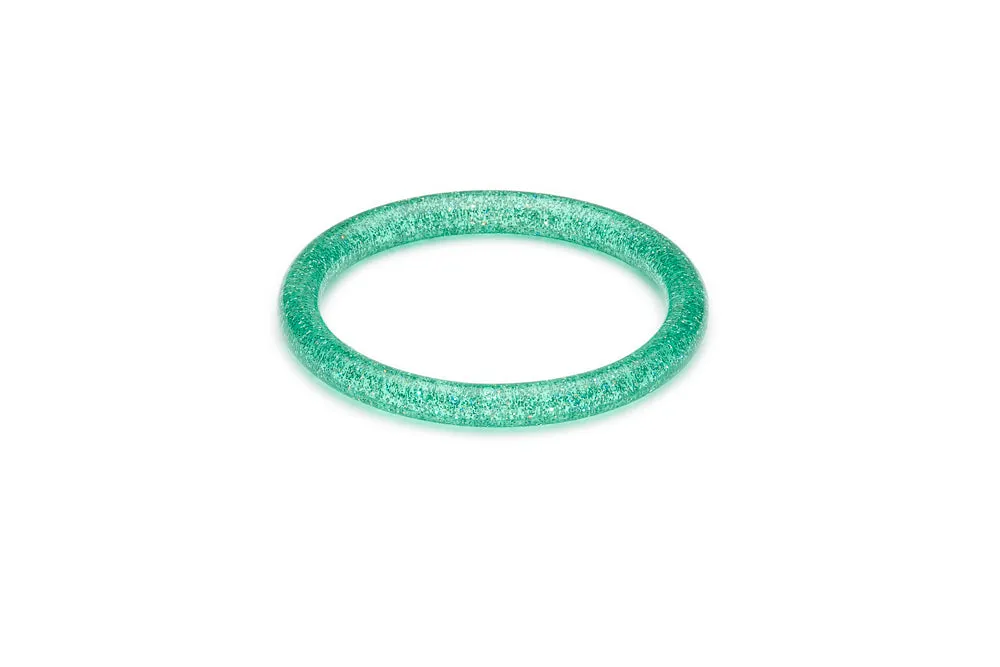 Narrow Green Lagoon Glitter Bangle