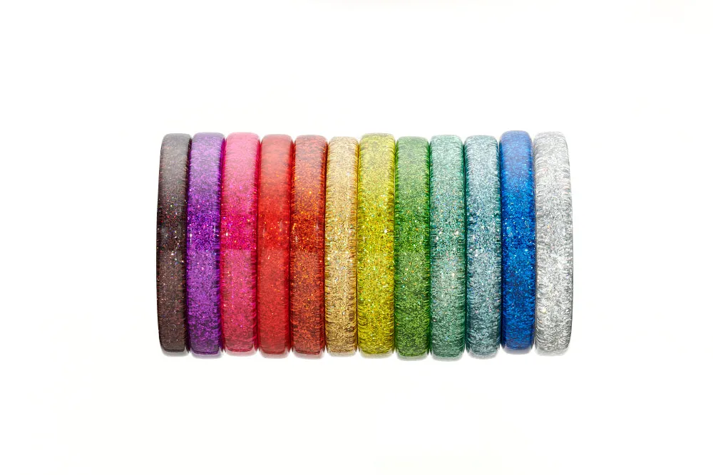 Narrow Lime Glitter Bangle