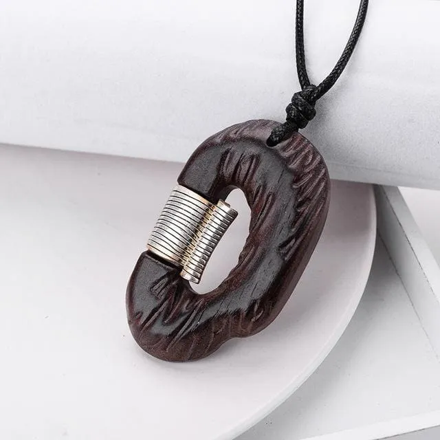 Natural-Wood Handcrafted Pendant Necklace Mens Womens| Meditation Healing Wood Jewelry (13 Styles)