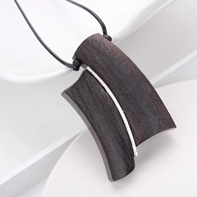 Natural-Wood Handcrafted Pendant Necklace Mens Womens| Meditation Healing Wood Jewelry (13 Styles)