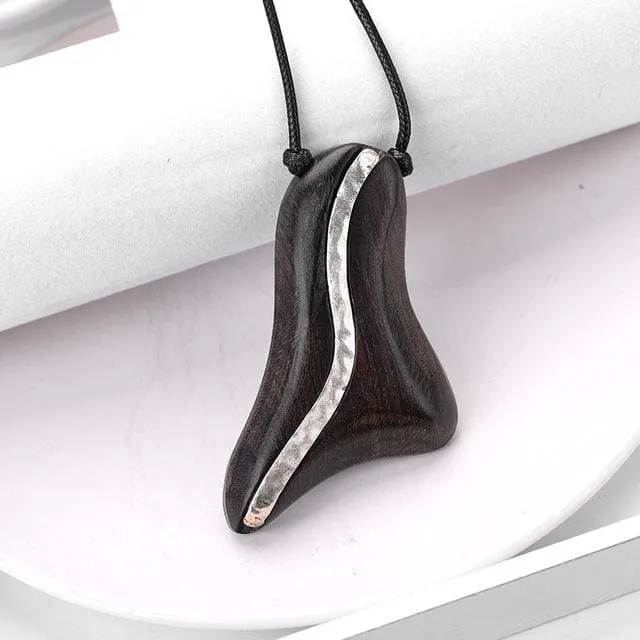 Natural-Wood Handcrafted Pendant Necklace Mens Womens| Meditation Healing Wood Jewelry (13 Styles)