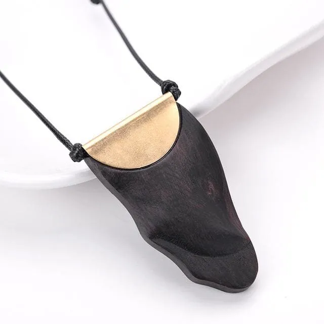 Natural-Wood Handcrafted Pendant Necklace Mens Womens| Meditation Healing Wood Jewelry (13 Styles)