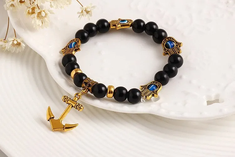 New arrivals men Tibetan Bead wrap Bracelet women hamsa Bracelet vintage Anchor charms jewelry