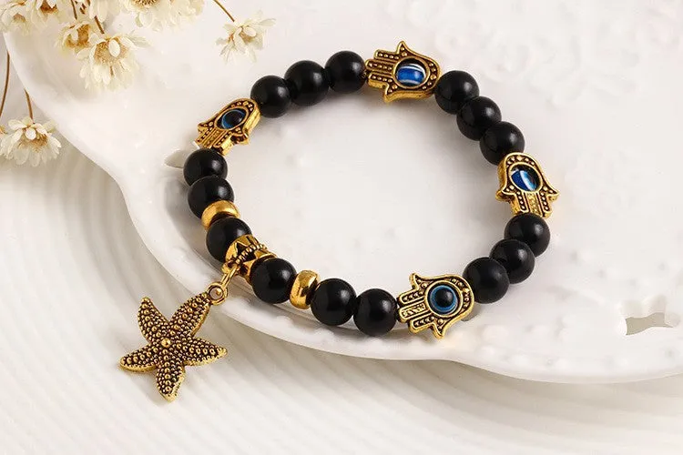 New arrivals men Tibetan Bead wrap Bracelet women hamsa Bracelet vintage Anchor charms jewelry