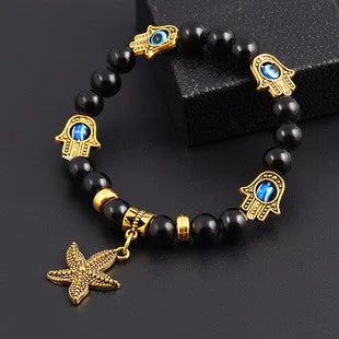 New arrivals men Tibetan Bead wrap Bracelet women hamsa Bracelet vintage Anchor charms jewelry
