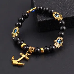 New arrivals men Tibetan Bead wrap Bracelet women hamsa Bracelet vintage Anchor charms jewelry