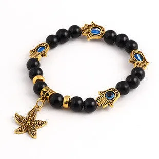 New arrivals men Tibetan Bead wrap Bracelet women hamsa Bracelet vintage Anchor charms jewelry