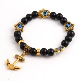 New arrivals men Tibetan Bead wrap Bracelet women hamsa Bracelet vintage Anchor charms jewelry