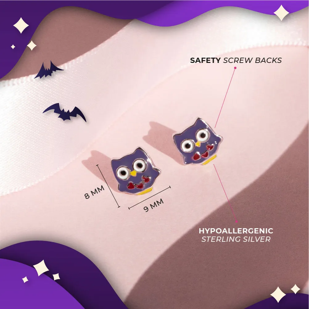 Night Owl Earrings - Sterling Silver