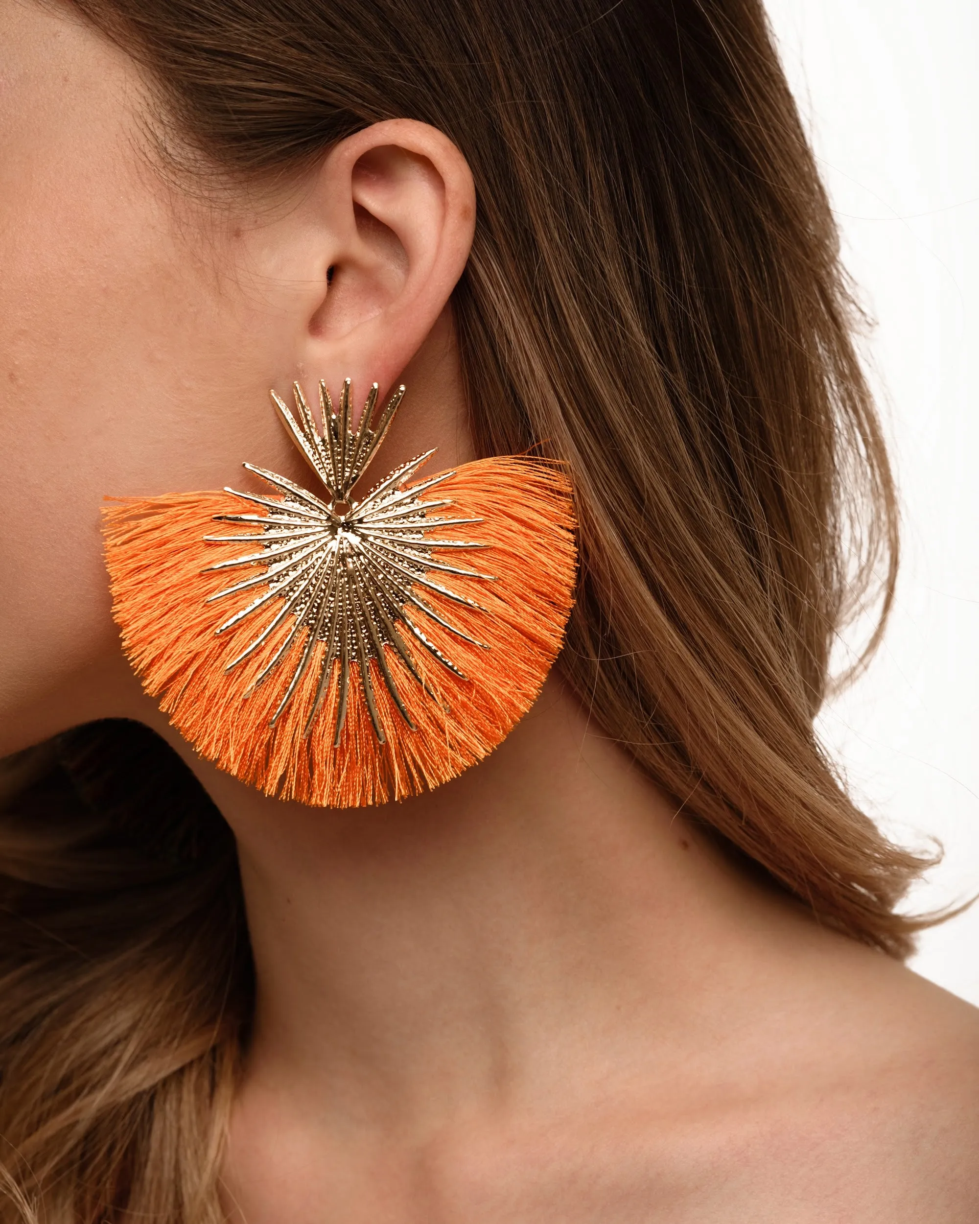 Orange Tassel Earrings