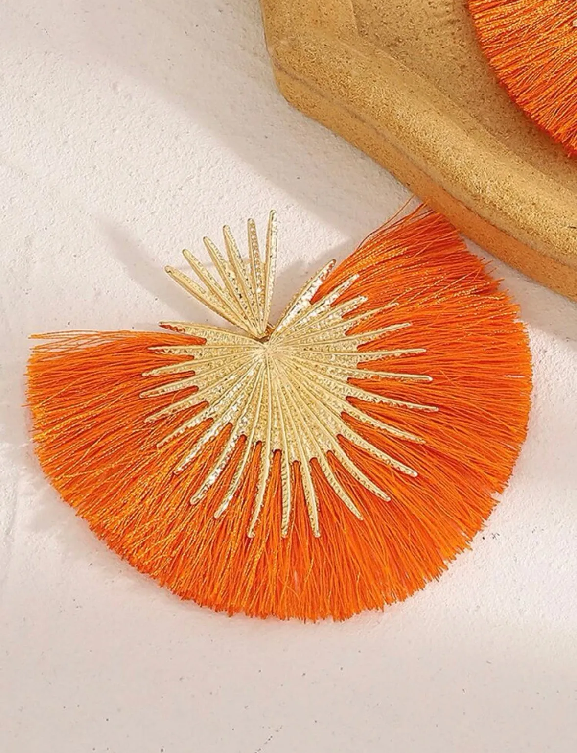 Orange Tassel Earrings