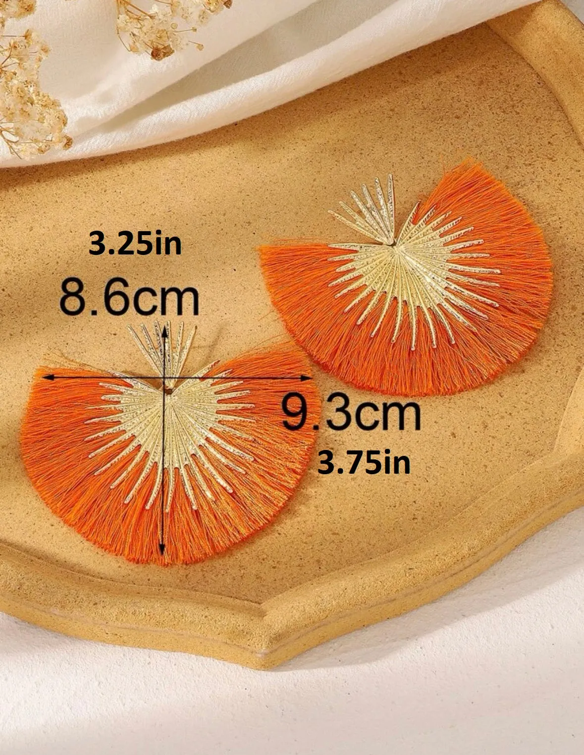 Orange Tassel Earrings
