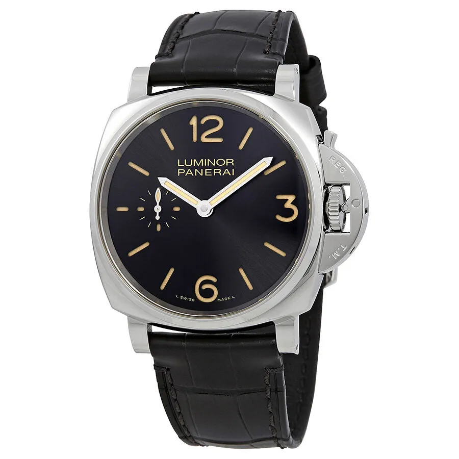 Panerai Luminor Due Hand Wound Black Dial Men's Watch PAM00676
