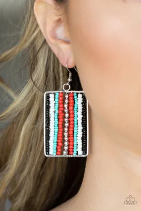 Paparazzi Beadwork Wonder - Red Earring