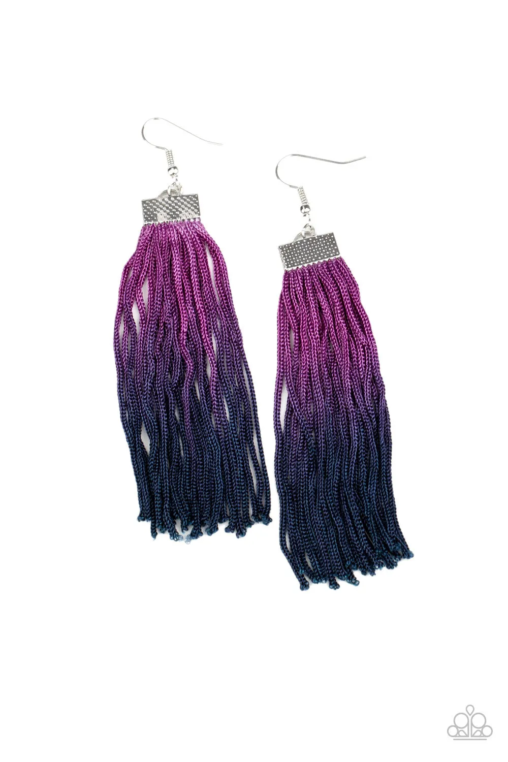 Paparazzi Dual Immersion - Purple Fringe Earrings