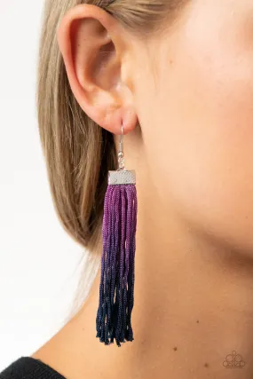 Paparazzi Dual Immersion - Purple Fringe Earrings