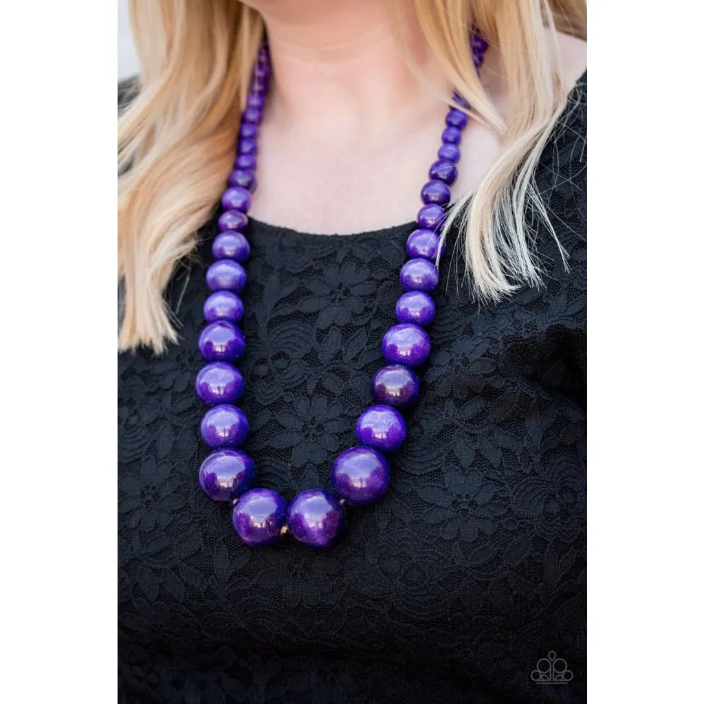Paparazzi Effortlessly Everglades - Purple Wooden Necklace