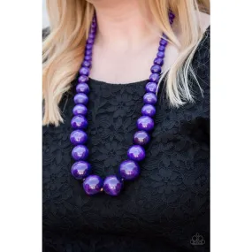 Paparazzi Effortlessly Everglades - Purple Wooden Necklace