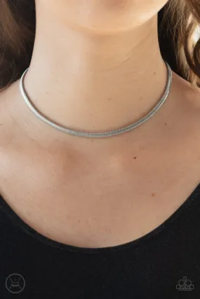 Paparazzi Necklace ~ Flat Out Fierce - Silver