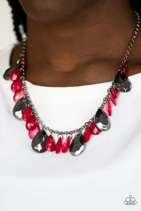 Paparazzi Necklace ~ Hurricane Season - Red