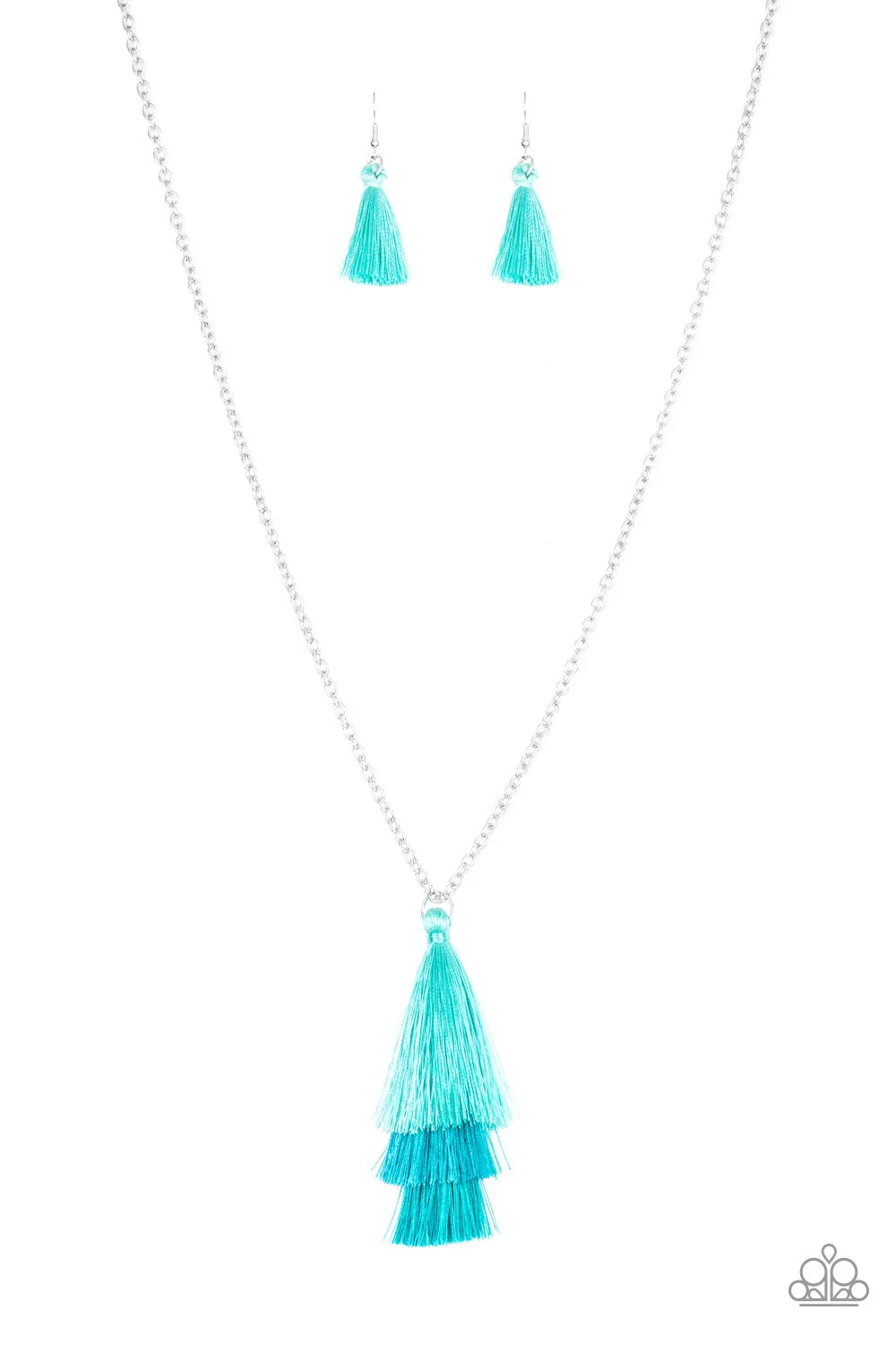 Paparazzi Triple The Tassel Necklace Blue