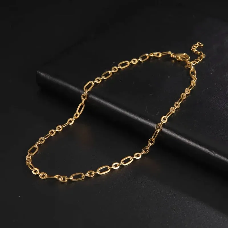 Paperclip Chain Choker Necklaces For Men Women Jewelry