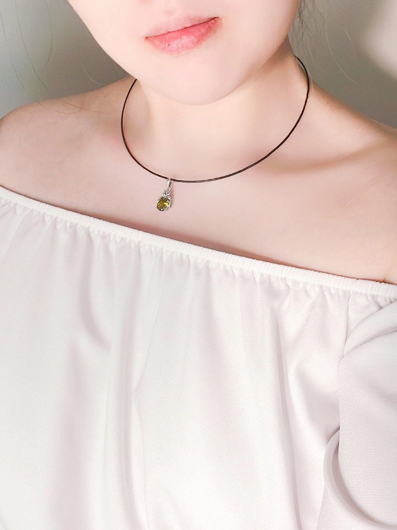 Peridot Cord Necklace