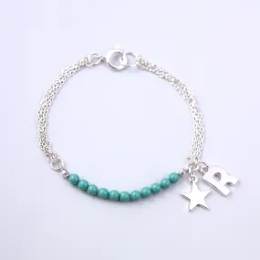 Personalised Silver Charm Bracelet Made with Pearls from Swarovski ®