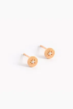 Petite Vintage Pearl Studs - Rose Gold