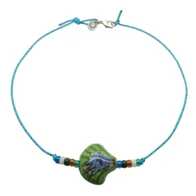 Porcelain Seashell Charm Nautical Cord Necklace