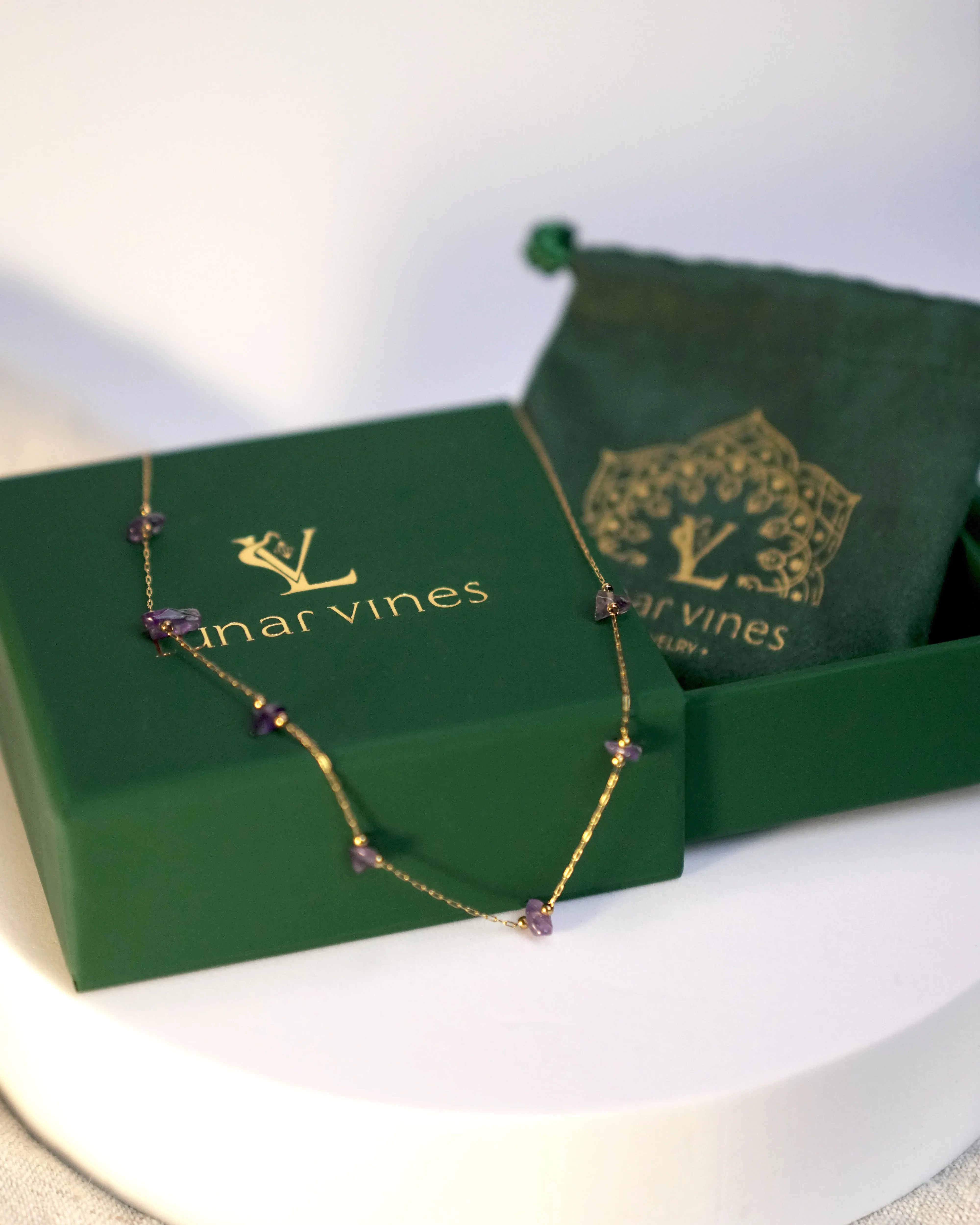 Purple Gemstone Pendant Necklace