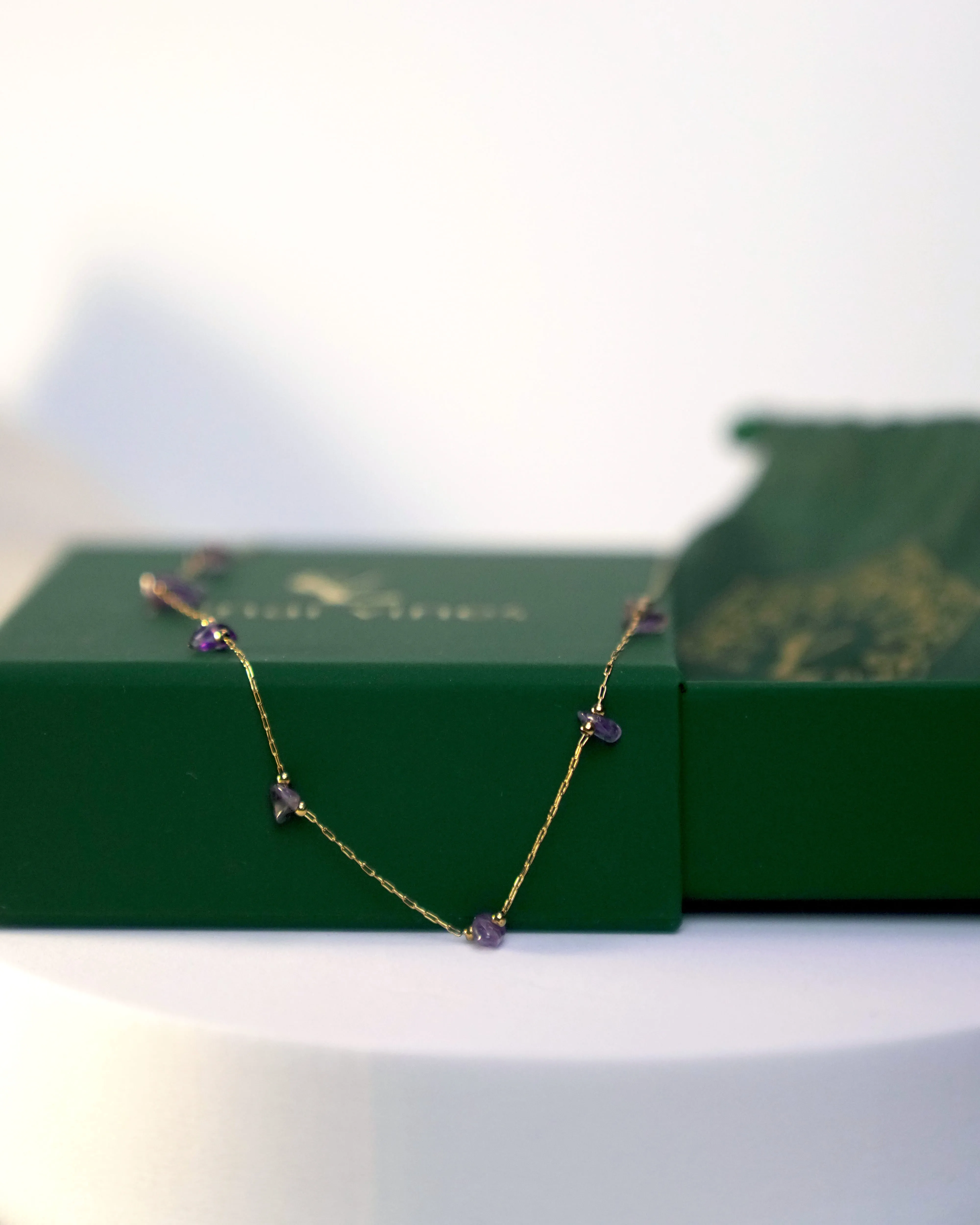 Purple Gemstone Pendant Necklace