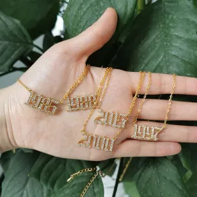 "Year Of" Pave Pendant Necklace