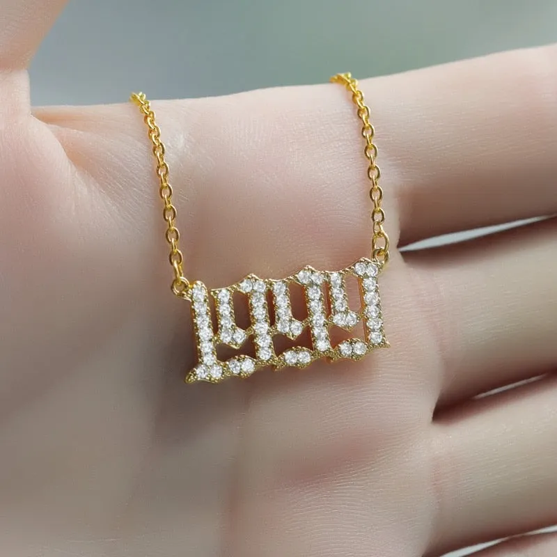 "Year Of" Pave Pendant Necklace