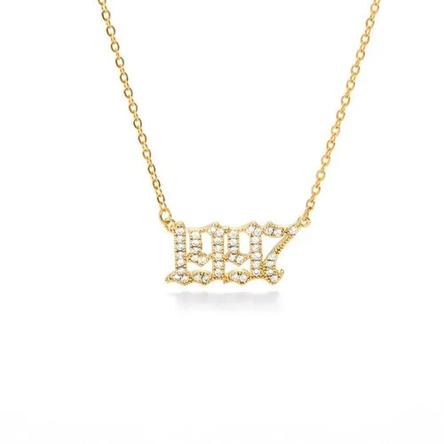 "Year Of" Pave Pendant Necklace